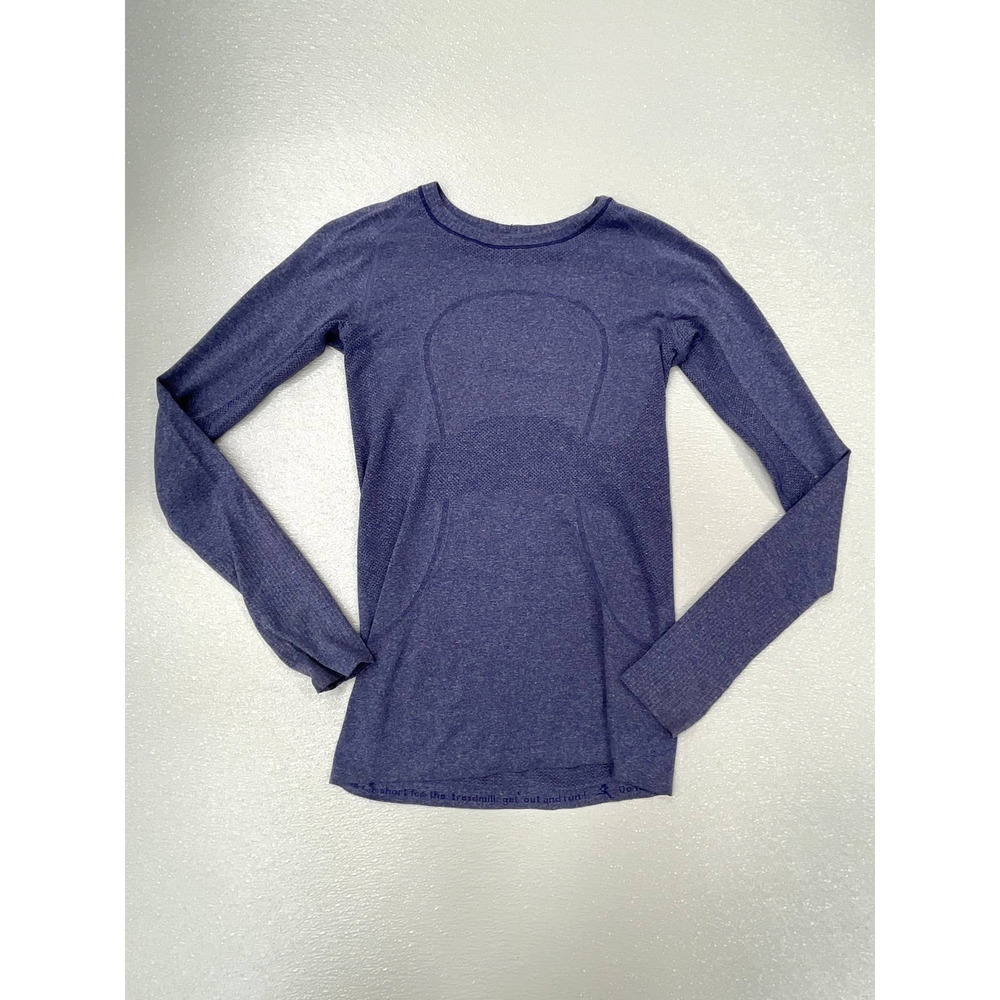 Lululemon Swiftly Tech Long Sleeve Crew Heathered Blue Sz 4